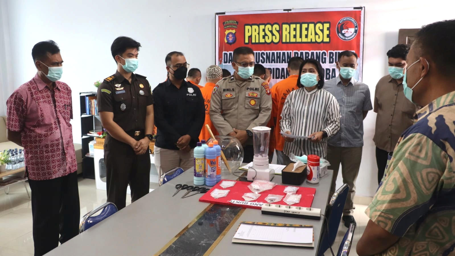 Satresnarkoba Polresta Palangka Raya Musnahkan Barang Bukti Sabu dan Ekstasi Hasil Pengungkapan 7 Kasus