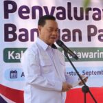 Kapolres Kotim Hadiri Launching Bantuan Pangan dan Gerakan Pangan Murah di Taman Kota Sampit