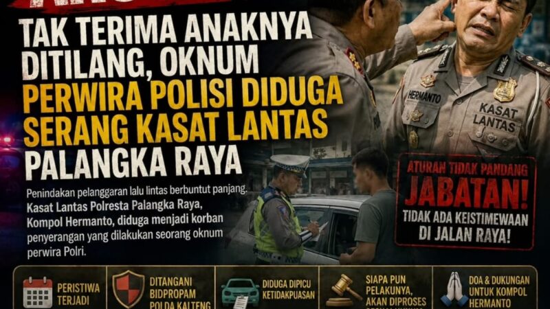 VIRAL..! Oknum Perwira Polisi di Palangka Raya Ancam Kasat Lantas Pakai Sajam, Bid Propam Bertindak Tegas