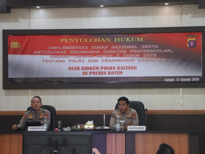 Perkuat Profesionalisme Penyidikan, Personil Polres Kotim ikuti penyuluhan Implimentasi KUHAP