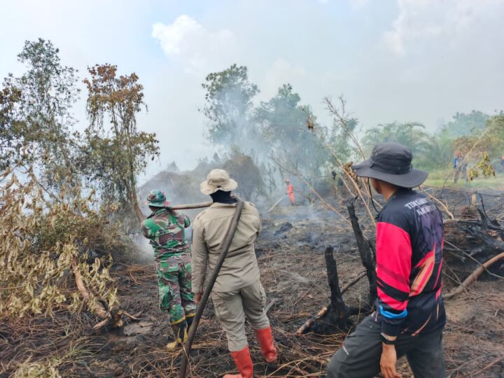 Tak Kenal Lelah, Personel Kodim 1015/Sampit Padamkan Titik Hotspot Karhutla