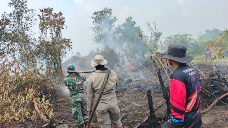 Tak Kenal Lelah, Personel Kodim 1015/Sampit Padamkan Titik Hotspot Karhutla