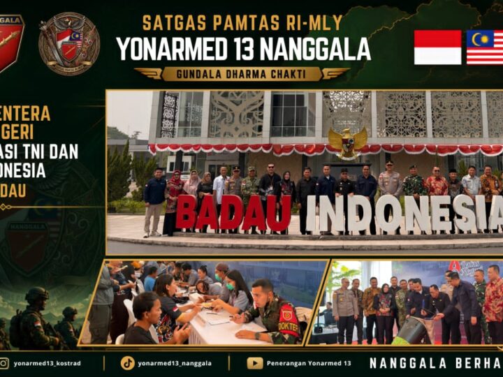 Perkuat Sinergi dan Akses Layanan Masyarakat, Pos Kotis Satgas Yonarmed 13/Nanggala Ikuti Kegiatan “Lentera Batas Negeri” Bank Indonesia di PLBN Badau