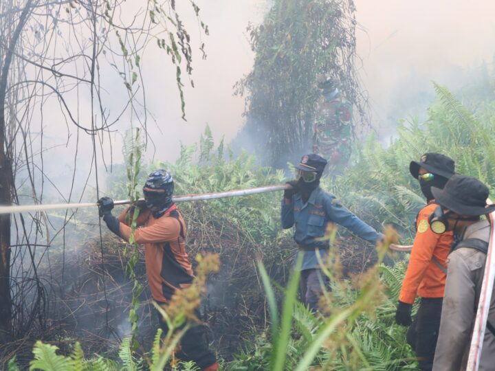 Kapolres Kotim Pimpin Aksi Heroik Padamkan Karhutla di MB Ketapang, Gotong Royong dengan TNI, BPBD dan Relawan Peduli