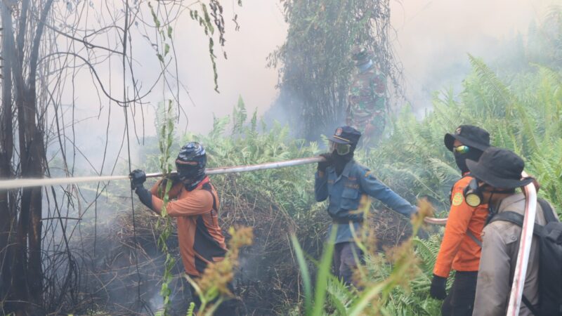 Kapolres Kotim Pimpin Aksi Heroik Padamkan Karhutla di MB Ketapang, Gotong Royong dengan TNI, BPBD dan Relawan Peduli