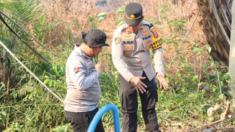 Pastikan Pasokan Air Karhutla Aman, Kapolres Kotim AKBP Resky Maulana Zulkarnain Cek Kesiapan Sumur Bor di Baamang Hulu