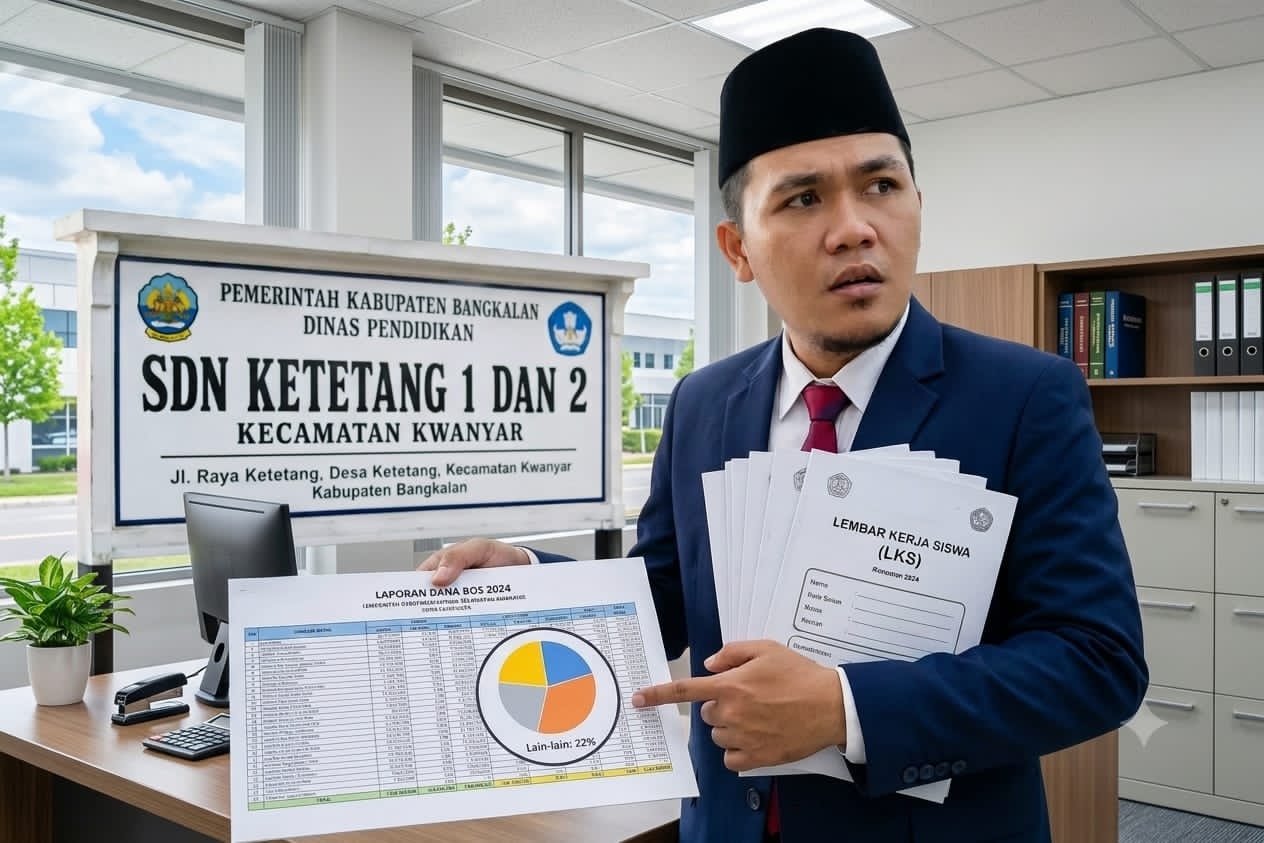 Ketua Forum Pemuda Bangkalan Pertanyakan Dugaan Ketidaksesuaian Dana BOS dan Jual Beli LKS di SDN Ketetang 1 dan 2