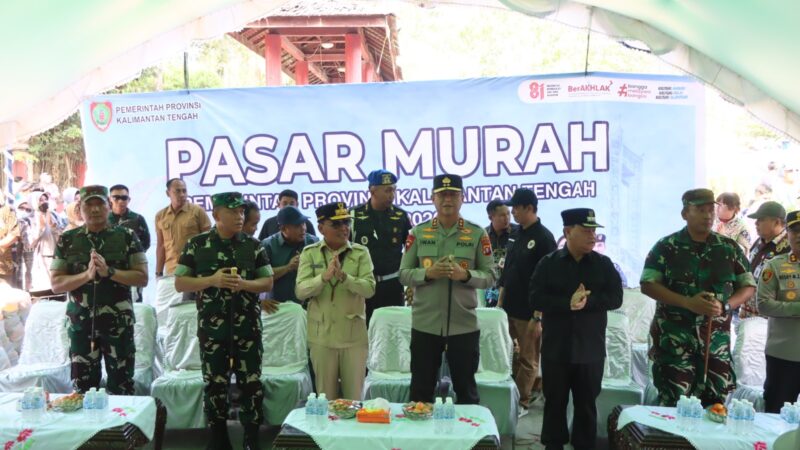 Kapolres Kotim Bersama Forkopimda Sambut Kedatangan Pejabat Utama Kalimantan Tengah Tinjau Pasar Murah Sekaligus Lepas Pendistribusian Air Bersih
