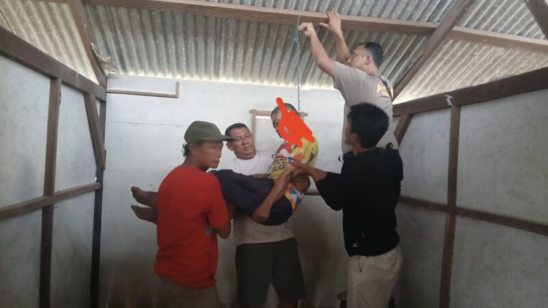 Penemuan Jenazah Pria Tergantung di Peternakan Ayam Desa Sebabi Gempar Warga