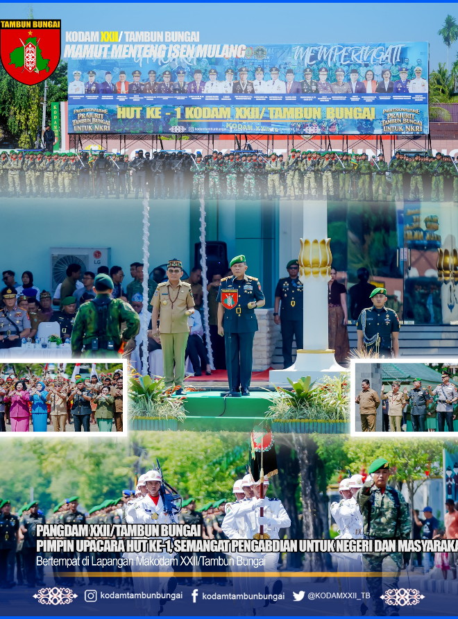 Pangdam XXII/TB Pimpin Upacara HUT Ke-1, Semangat Pengabdian untuk Negeri dan Masyarakat.