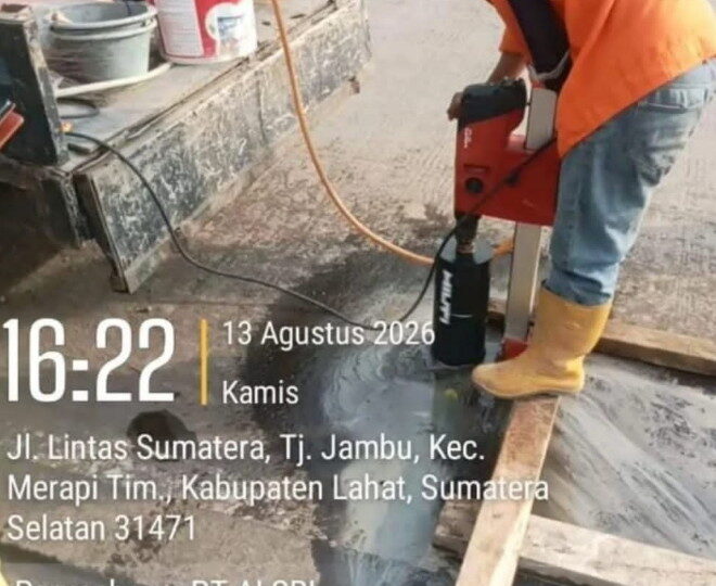 Dalam Hitungan Jam,Vendor Pekerjaan Jalan Melanggar Kesepakatan Bersama, Core Drill Beton Tetap Dilakukan.