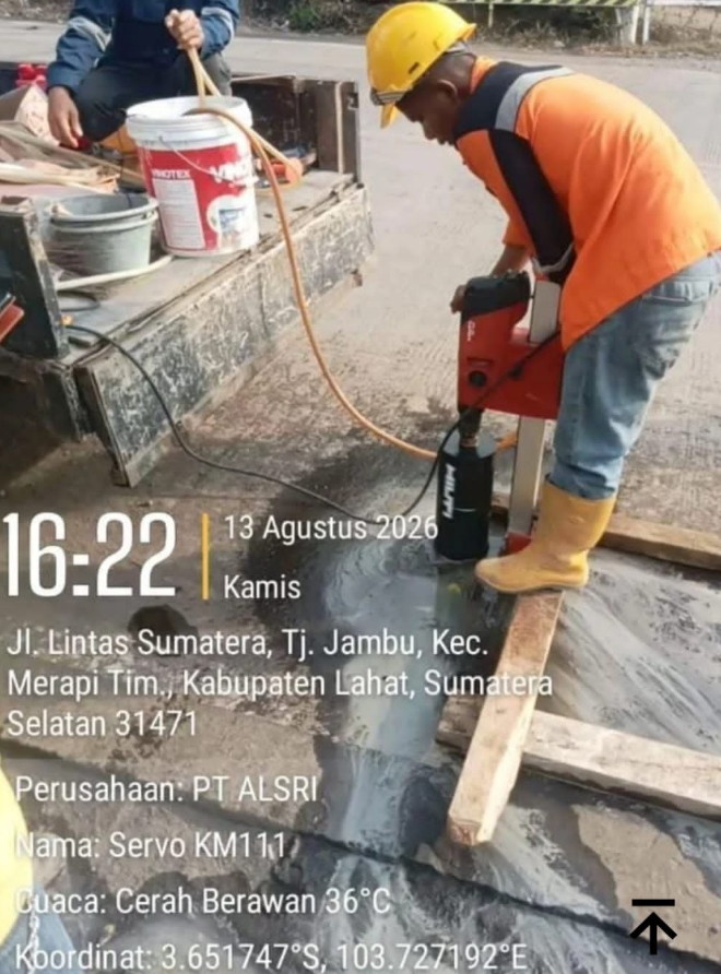 Dalam Hitungan Jam,Vendor Pekerjaan Jalan Melanggar Kesepakatan Bersama, Core Drill Beton Tetap Dilakukan.