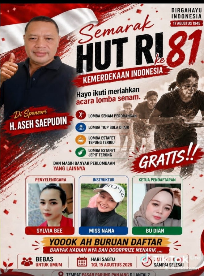 H. ASEH SAEPUDIN, SH.MH Menggelar Kemeriahan HUT RI ke-81 Dengan Beragam Lomba di Pasar Parungpanjang