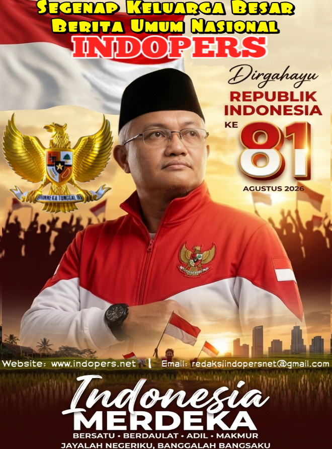 Segenap Jajaran Direksi, Staf dan Wartawan Berita Umum Nasional INDOPERS Menyampaikan Ucapan HUT ke-81 Kemerdekaan RI 2026