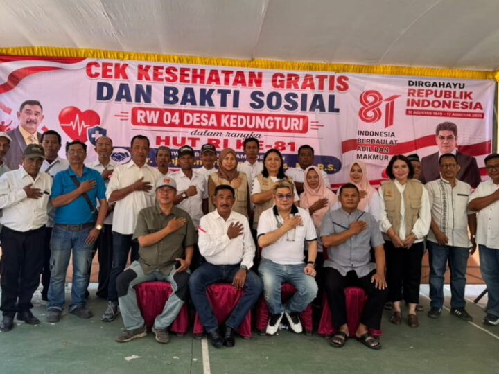 Dalam Peringatan HUT RI Ke-81, Desa Kedungturi RW.04 Taman-Sidoarjo Selenggarakan Baksos Bekerja Sama Dengan dr. Benyamin Kristianto DPR RI Partai Gerinda