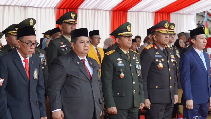 Kasdam XXI/RI Hadiri Penurunan Bendera HUT ke-81 RI di Provinsi Lampung