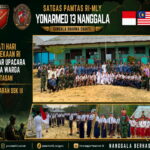Kobarkan Semangat Nasionalisme di Perbatasan, Pos Jajaran SSK III Satgas Yonarmed 13/Nanggala Gelar Upacara Kemerdekaan Bersama Siswa