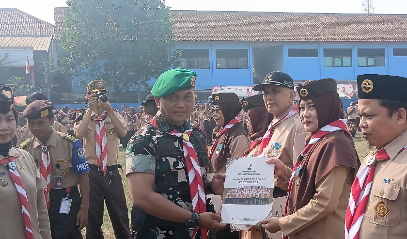 Peringati Hari Pramuka ke-65, Danramil Parungpanjang Ajak Generasi Muda Sukseskan Swasembada Pangan