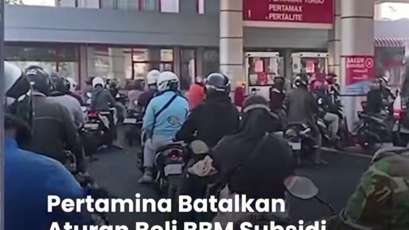 Pertamina Batalkan Aturan Membeli BBM Subsidi Pakai STNK