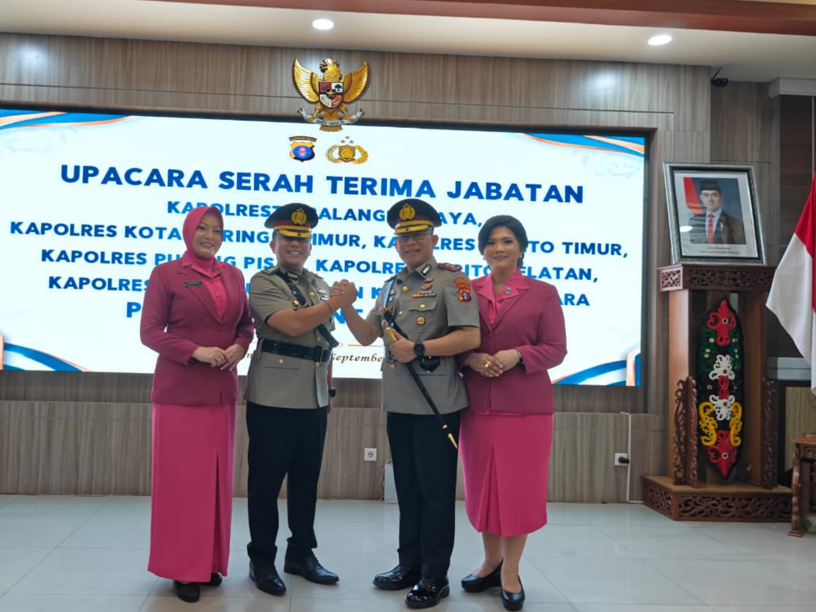 Serah Terima Jabatan Kapolres Kotawaringin Timur di Mapolda Kalteng
