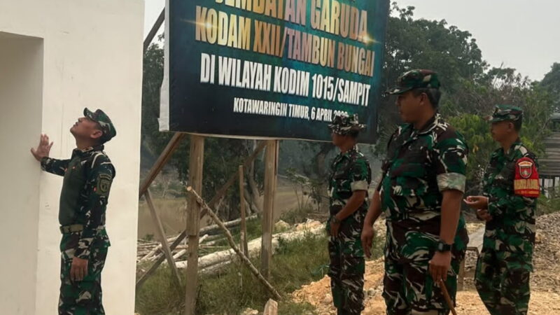 Dandim 1015/Sampit Dampingi Danrem 102/Pjg Cek Progres Jembatan Perintis Garuda di Barunang Miri