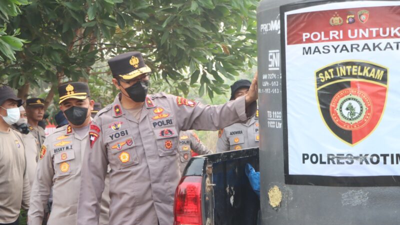 Tangani Karhutla, Wakapolda Kalteng Tinjau Pembuatan Sumur Bor Polres Kotim
