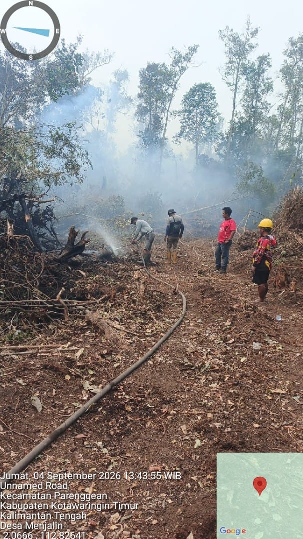 Polsek Parenggean Laksanakan Ground Check Hotspot di Desa Menjalin