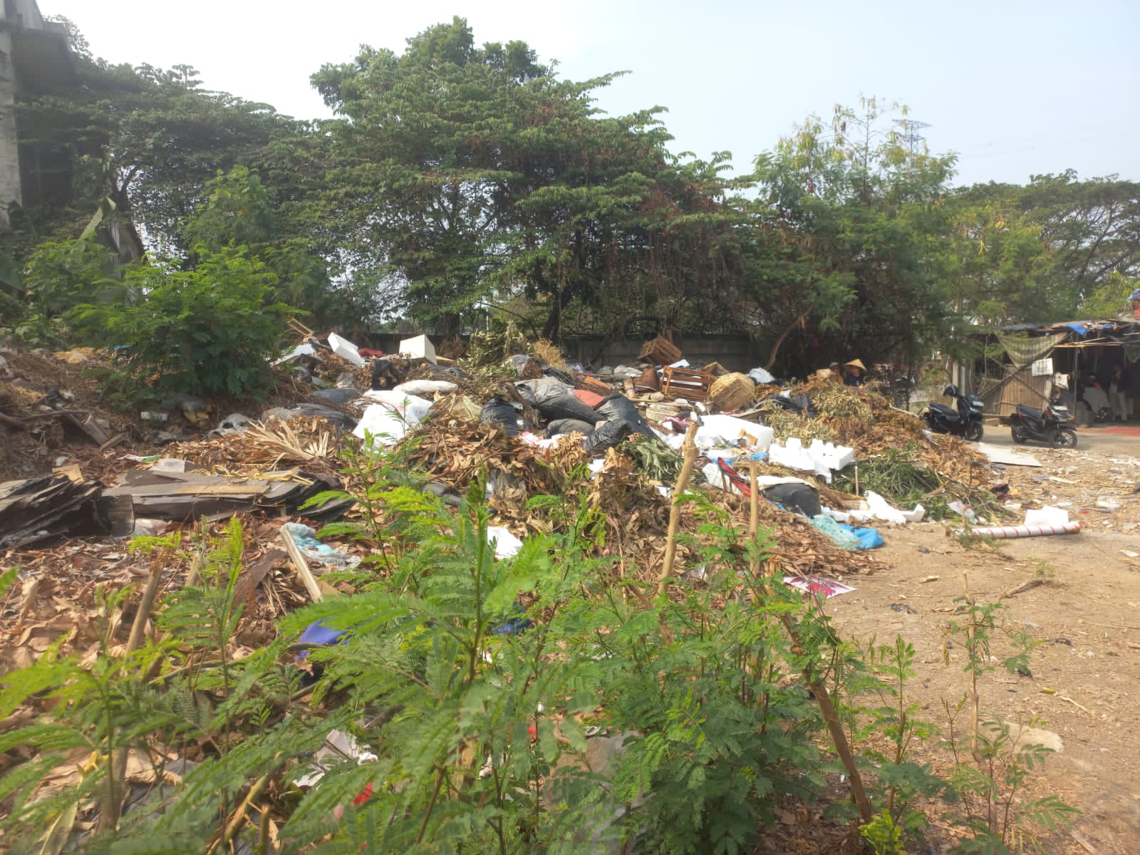 Sampah Kering Menggunung Lebih dari Dua Minggu di Dekat Perumahan Asteria, Warga Khawatir Picu Kebakaran