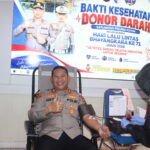 Sambut Hari Lalu Lintas Bhayangkara ke-71, Satlantas Polres Kotim Gelar Bakti Kesehatan Donor Darah