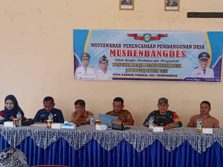 Babinsa Koramil 1015-07/Prg Hadiri Musrenbangdes RKPDes Tahun 2027 di Desa Karang Tunggal