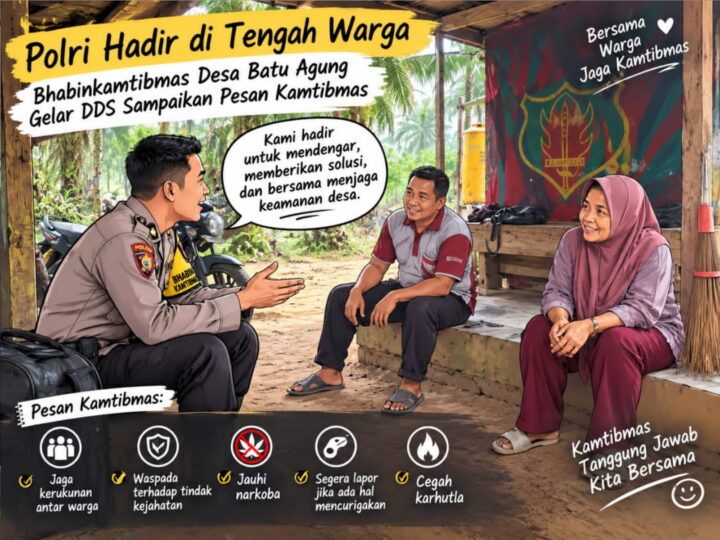 Polri Hadir di Tengah Warga, Bhabinkamtibmas Desa Batu Agung Gelar DDS Sampaikan Pesan Kamtibmas