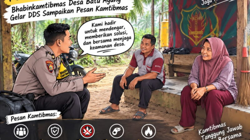Polri Hadir di Tengah Warga, Bhabinkamtibmas Desa Batu Agung Gelar DDS Sampaikan Pesan Kamtibmas