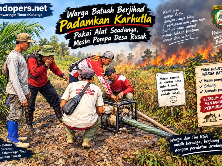Warga Batuah Berjibaku Padamkan Karhutla dengan Alat Seadanya, Tiga Mesin Pompa Desa Rusak