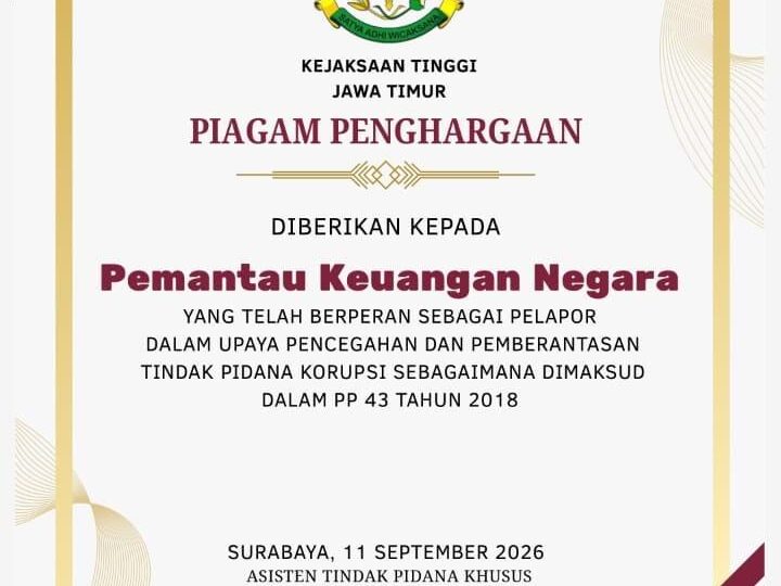 PKN Terima Piagam Penghargaan Dari Kejati Jatim, Patar Sihotang: Jadi Motivasi Kawal Keuangan Negara