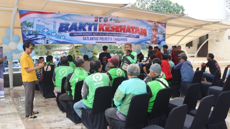 HUT Lalu Lintas: Jemaah Al-Amjad, Pedagang, hingga Ojol Cek Kesehatan Gratis Satlantas Polresta Tangerang