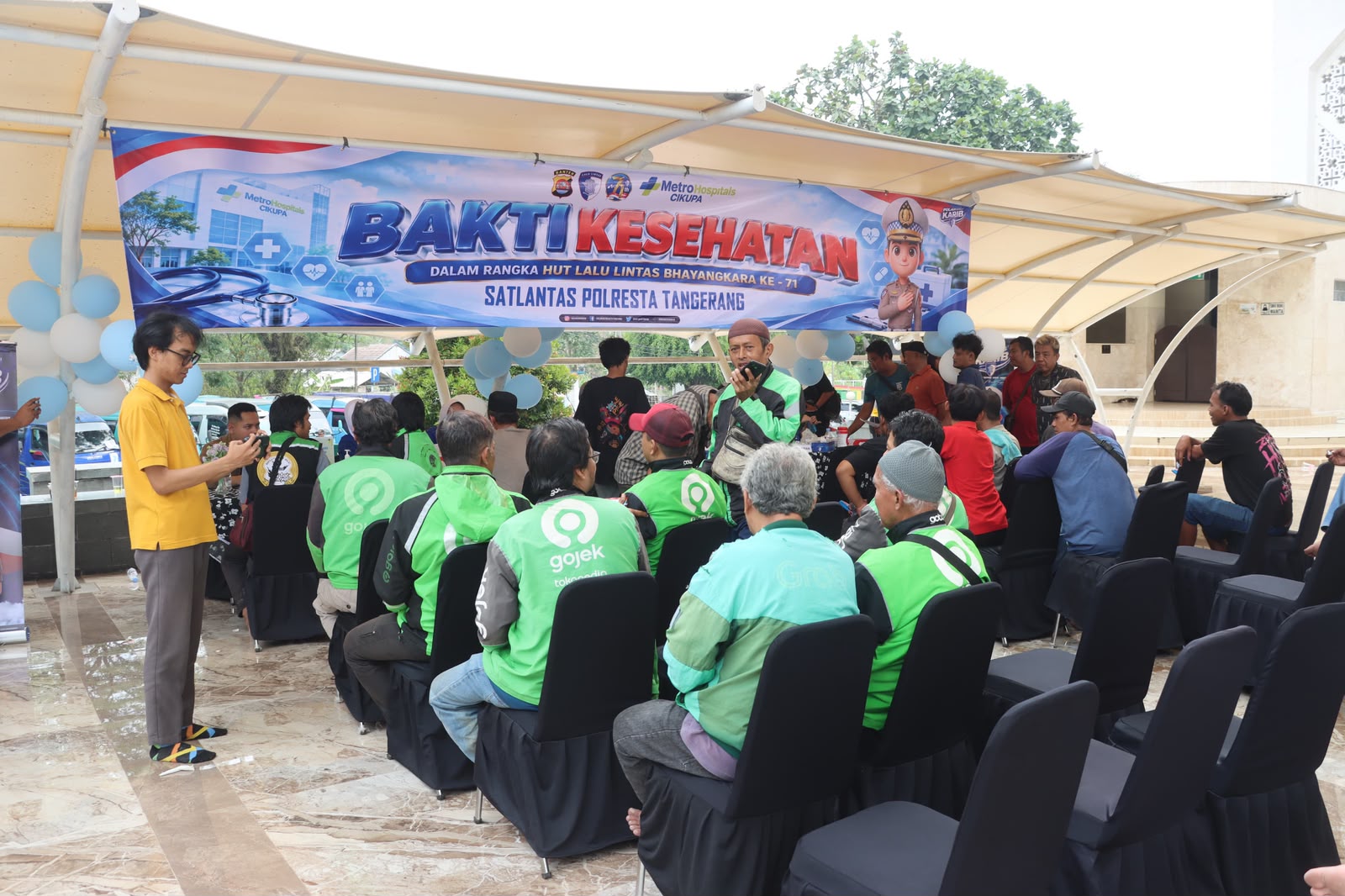 HUT Lalu Lintas: Jemaah Al-Amjad, Pedagang, hingga Ojol Cek Kesehatan Gratis Satlantas Polresta Tangerang