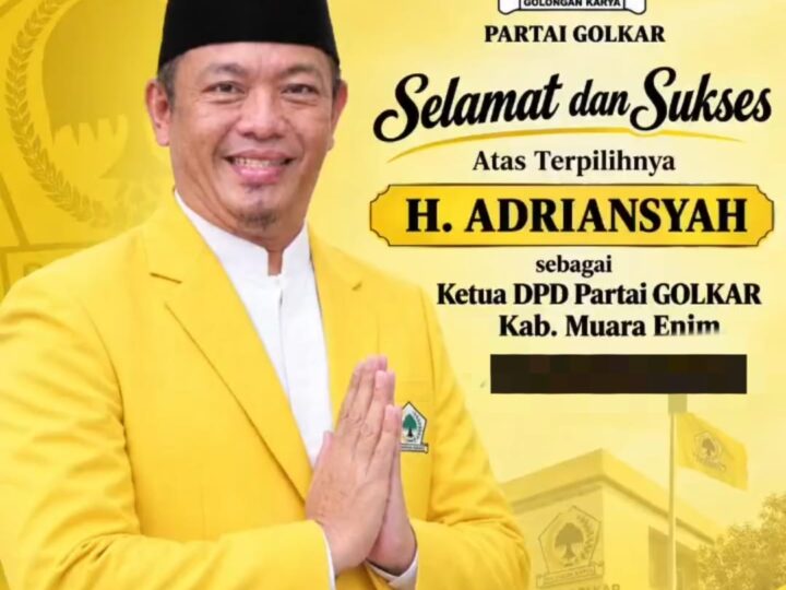 Resmi Nakhodai Golkar Muara Enim, H. Adriansyah Targetkan 11 Kursi dan Kibarkan Panji Beringin Hingga Pelosok