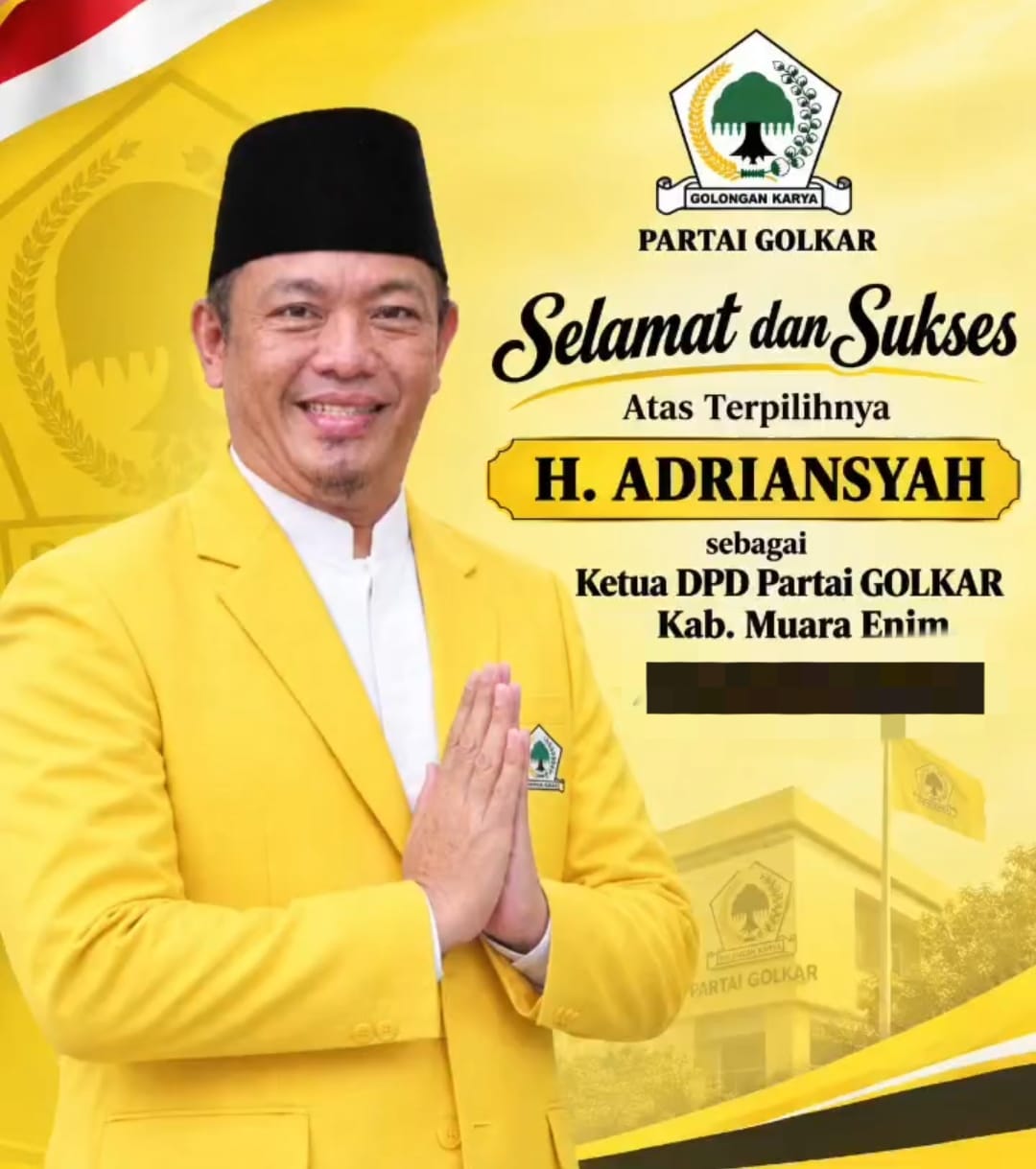 Resmi Nakhodai Golkar Muara Enim, H. Adriansyah Targetkan 11 Kursi dan Kibarkan Panji Beringin Hingga Pelosok
