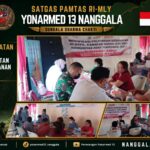 Sinergi Layani Masyarakat Perbatasan, Pos Seriang Satgas Yonarmed 13/Nanggala Gelar Pengobatan Gratis Bersama Dokter Satgas dan Tenaga Kesehatan Badau