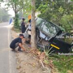 Mobil Pick-Up Hantam Pohon hingga Terperosok ke Parit di Baamang, Sopir Dilarikan ke Rumah Sakit