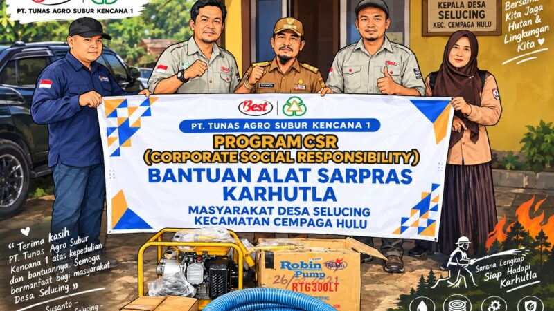 PT. TASK 1 Salurkan Air Bersih dan Bantuan Sarpras Karhutla untuk Warga Desa Tumbang Koling dan Salucing