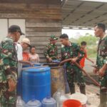 Kodim 1015/Spt Gelar Bakti TNI AD Penyaluran Bantuan Air Bersih Serentak di Kotawaringin Timur