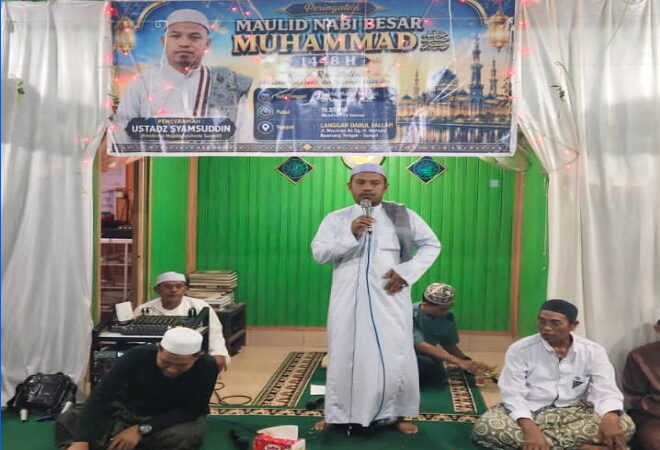 Warga Baamang Tengah Antusias Hadiri Peringatan Maulid Nabi Muhammad SAW 1448 H di Langgar Darul Fallah