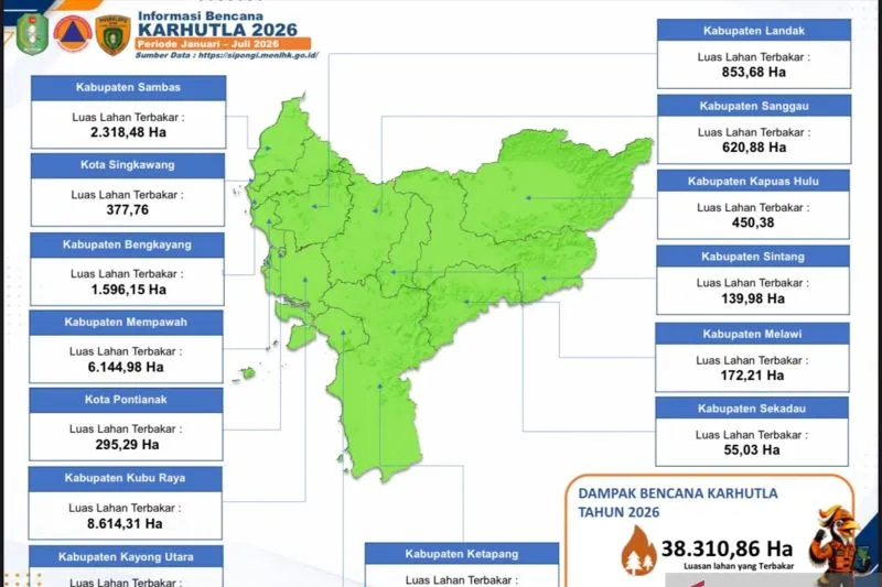 BNPB Catat 7.377 Titik Panas Karhutla di Kalimantan Barat, Asap Masih Pekat