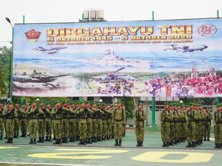 Komandan Kodim 1015/Sampit Ikuti Upacara Peringatan HUT Ke-81 TNI Tahun 2026 di Makorem 102/Pjg