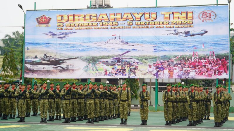 Komandan Kodim 1015/Sampit Ikuti Upacara Peringatan HUT Ke-81 TNI Tahun 2026 di Makorem 102/Pjg