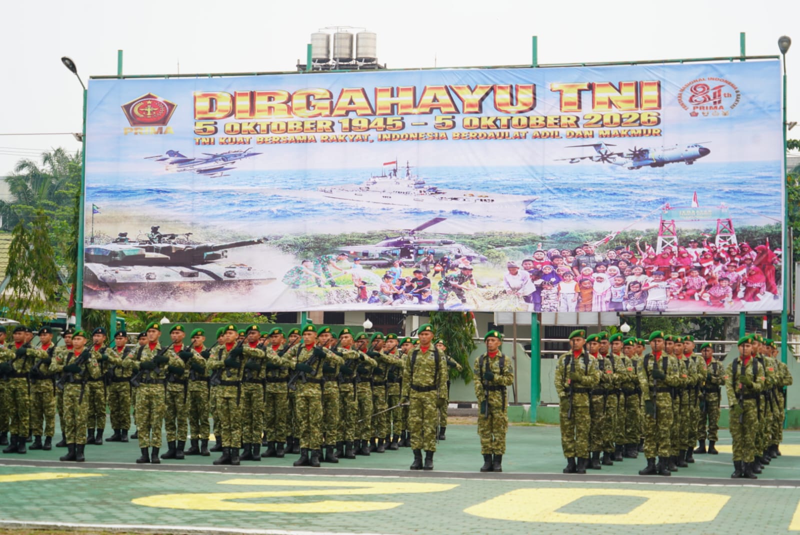 Komandan Kodim 1015/Sampit Ikuti Upacara Peringatan HUT Ke-81 TNI Tahun 2026 di Makorem 102/Pjg