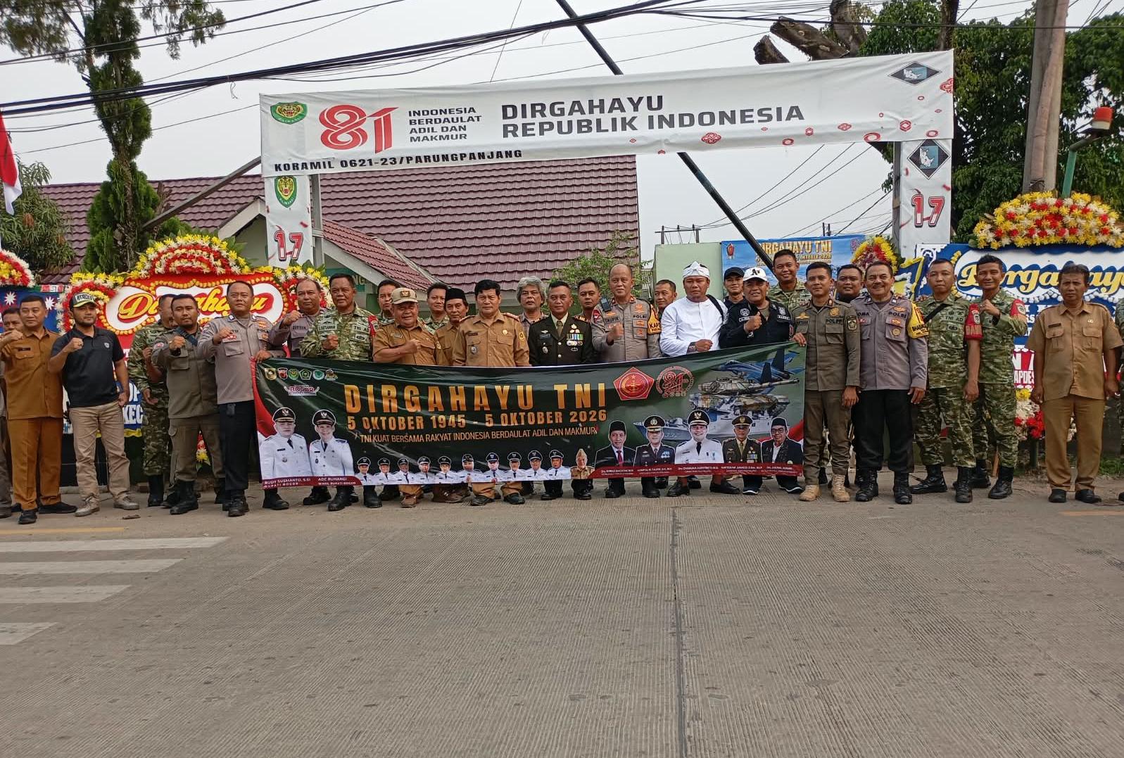 Sentuhan Kesederhanaan dan Kehangatan Sinergi di HUT TNI Ke-81, Koramil Parung Panjang Bersama Rakyat