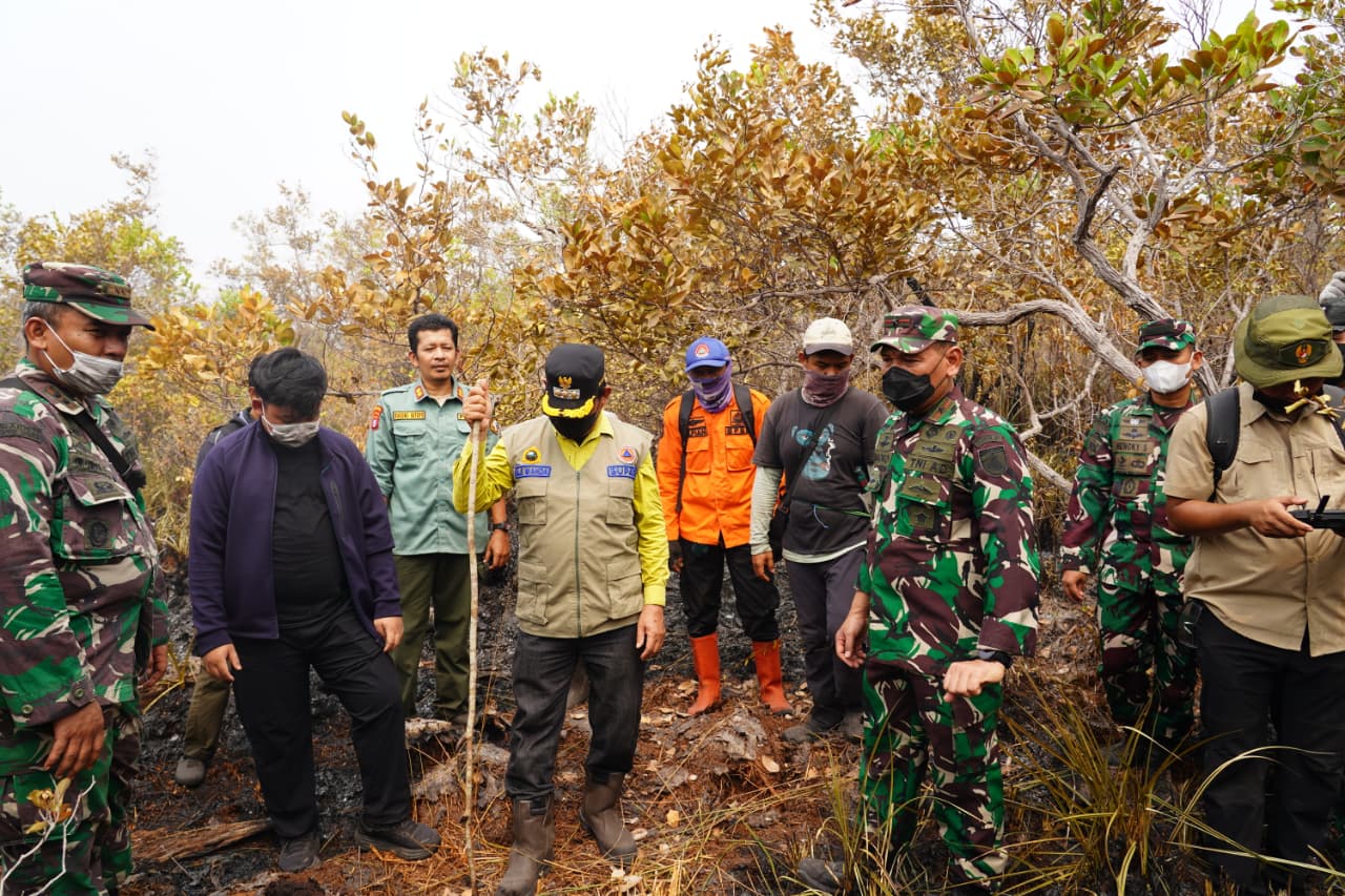 Komandan Kodim 1015/Sampit Dampingi Komandan Korem 102/Panju Panjung Tinjau Langsung Penanganan Karhutla Di Taman Nasional Tanjung Puting