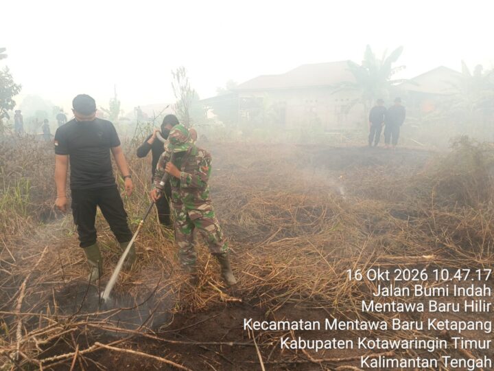 Kodim 1015/Sampit Lanjutkan Pembasahan Pasca Karhutla